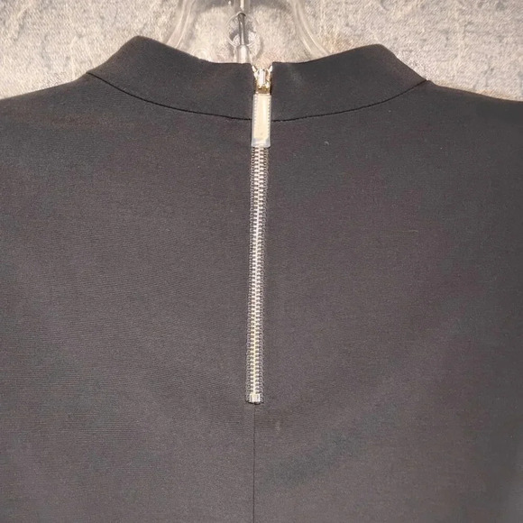 Ted Baker (London) NWOT Black Blouse Sheer 3/4 Balloon Sleeve Mock Neck  Size 2 - Picture 5 of 12